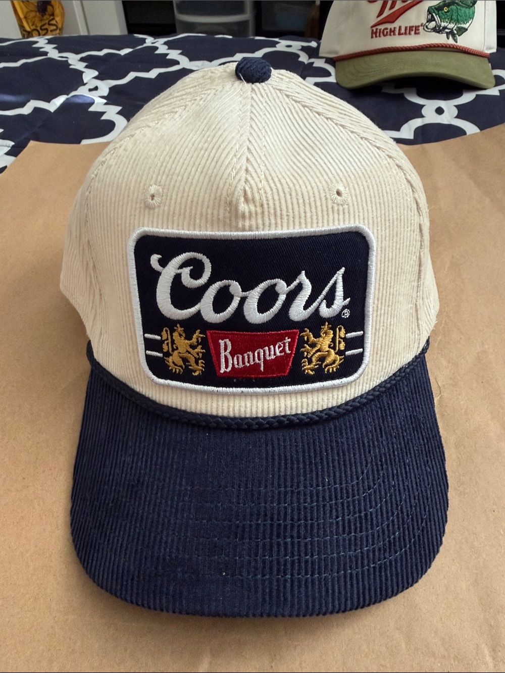 Coors Banquet two-tone corduroy snapback hat